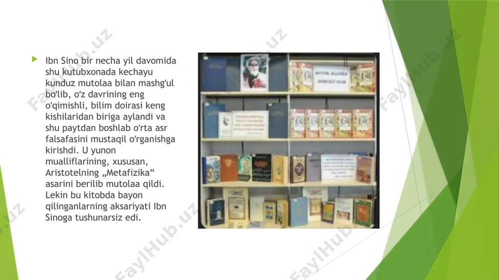 krlari oʻsha davrdagi alkimyo uchun nihoyatda ilgʻor edi. ibn sino 21 yoshida, yaʼni ilmiy faoliyatining boʻsagʻasida metallar transmutatsiyasiga, yaʼni oddiy metallarni oltin va kumushga kimyoviy yoʻl bilan aylantirish mumkinligiga ishongan va mutaqaddim kimyogarlarning kitoblari taʼsiri ostida „ri-sola as-sanʼa ilalbaraqiy“ („baraqiyga atab sanʼat (alkimyo) ga doir risola“) nomli kichik asar yozgan. lekin 30 yoshlarga borib, ilmiy tajribasi ortgan yosh olim bu sohadagi urinishlarning zoye ketishiga amalda ishonch hosil qiladi va „risola aliksir“ („iliksir haqida risola“) asarida kimyoviy yoʻl bilan sof oltin va kumush olish mumkinligiga shubha bildiradi. ibn sino botanika masalalari bilan ham juda koʻp shugʻullandi, chunki tabobatda ishlatiladigan dorivor moddalarning aksariyati oʻsimliklardan olinadi. u „kitob ash-shifo“ ning „anna-bot“ („oʻsimliklar“) qismida oʻsimliklarning turlari, paydo boʻlishi, oziqlanishi, oʻsimlik aʼzolari va ularning vazifalari, koʻpayishi hamda oʻsish sharoitlari haqida yozadi, ilmiy terminologiya yaratish sohasida ham ish olib boradi. ibn sinoning tabobat da qilgan ishlari uning nomini bir necha joylarda shu fan sohasi bilan chambarchas …