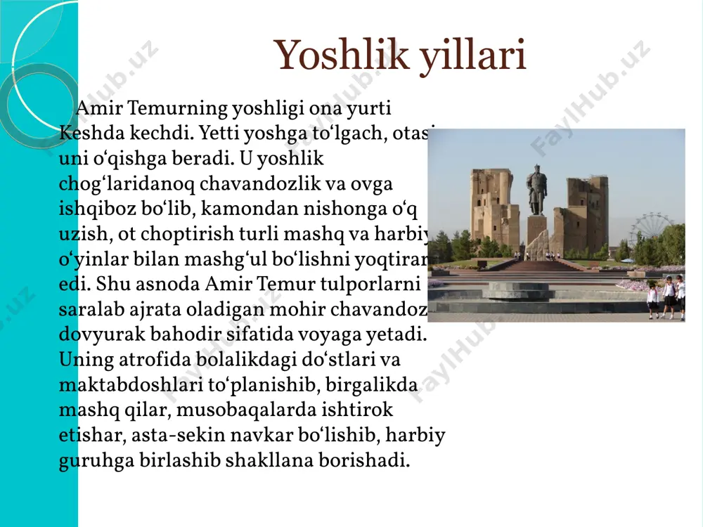 bilan bo‘lgan to‘qnashuvda, amir temur o‘ng kifti va o‘ng oyog‘idan jarohatlandi. nihoyat, ilyosxo‘ja boshliq jeta lashkalari bilan bir necha marta jang qilib, mo‘g‘ullarni movarounnahr hududidan 1364-yil oxirida quvib chiqarishga muvaffaq bo‘ladi. biroq, ilyosxo‘ja 1365-yili bahorida turkiston ustiga qo‘shin tortadi. toshkent va chinoz o‘rtasida sodir bo‘lgan “loy jangi”da amir husaynning hiyonati oqibatida amir temur qo‘shinlari mag‘lubiyatga uchraydi. samarqandni o‘z qo‘liga olgan mo‘gullarga qarshi xalq ko‘tarilib, shahar mudofasini o‘z qo‘liga olgan sarbadorlar mog‘ullarni mamlakatdan butunlay haydab chiqardi. bundan xabar topgan amir husayn tomonidan sarbadorlar boshliqlari qatl ettiriladi. natijada, 1366-yili amir husayn movarounnahrda hokimiyatni o‘z qo‘liga oladi, ammo ko‘p o‘tmay amir husayn va amir temur o‘rtasidagi munosabat keskinlashib ochiqdan-ochiq nizoga aylanadi. ular o‘rtasida 1366-70-yillarda bir necha bor to‘qnashuvlar bo‘lib o‘tadi. amir husaynga qarshi balxga yo‘l olayotgan amir temur termiz yaqiniga kelganda makkalik shariflardan sayyid baraka amir temur faoliyatini qo‘llab quvvatlab, unga oliy hokimiyat ramzi katta nog‘ora – tabl bilan yalov - bayroq tortiq …