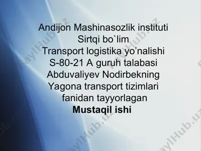 temir yo’l transporti — PPT