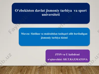 o‘zbekiston davlat jismoniy tarbiya va sport universiteti — PPTX