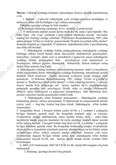 maktabgacha yoshdagi bolalar tarbiyasining asosiy printsip va metodlari — DOCX