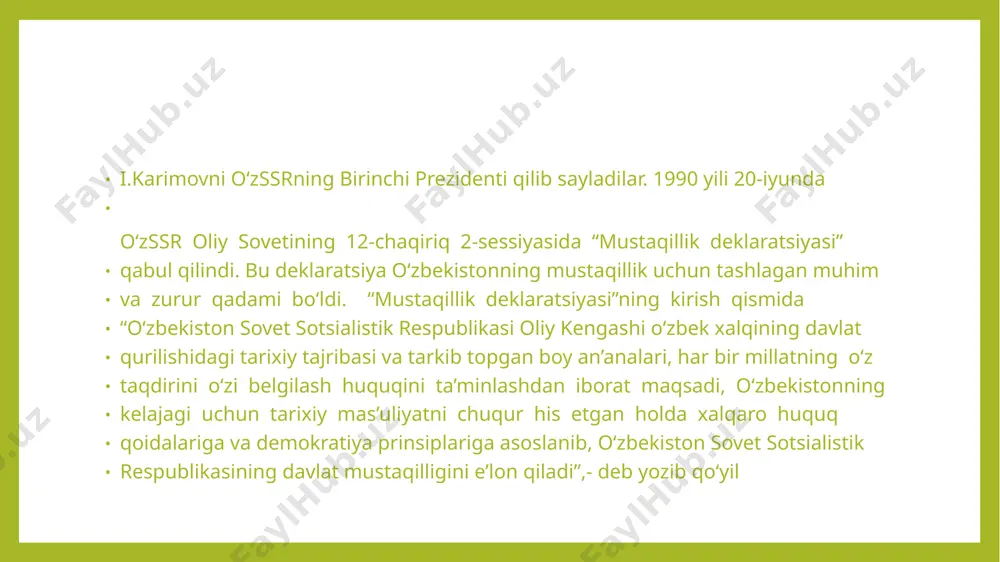 o‘zbekiston respublikasining tashkil topishi va tarixiy ahamiyati - Page 5