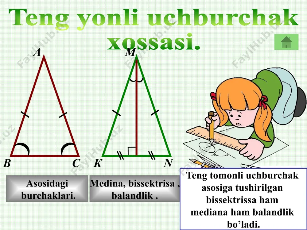 uchburchklar ichki burchaklari haqida teoremaga doir misollar - Page 5