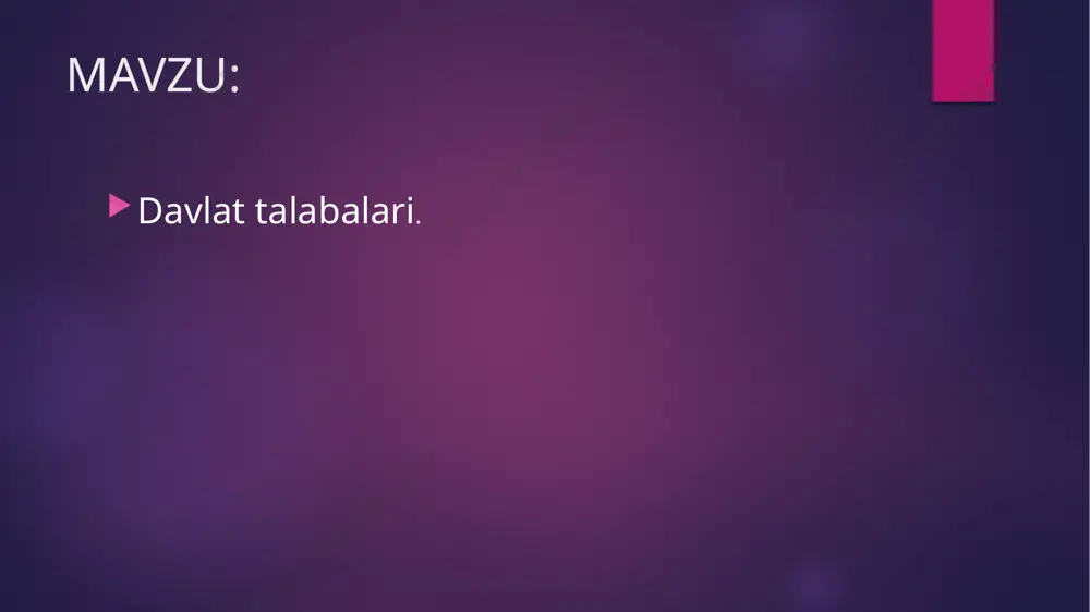 tida ma’lum qilish; talabalarda mustaqil ishlash ko‘nikmalarini rivojlantirish. baholash turlari va shakllari 5. har bir ishchi fan dasturi mashg‘ulot va baholash turlari, ularning shakllari va mezonlari ko‘rsatilgan holda kafedra mudiri tavsiyasi bilan oliy ta’lim muassasasi (fakultet)ning o‘quv-uslubiy kengashida muhokama etiladi va oliy ta’lim muassasasi o‘quv ishlari bo‘yicha prorektori (o‘quv ishlari bo‘yicha direktor o‘rinbosari) tomonidan tasdiqlanadi. 6. fan bo‘yicha baholash turlari, shakllari, professor-o‘qituvchilar tomonidan dastlabki mashg‘ulotlarda e’lon qilinadi. 7. talabalarning fan bo‘yicha o‘zlashtirishi oraliq va yakuniy baholash turlari orqali aniqlanadi. fan xususiyatidan kelib chiqib, oliy ta’lim muassasasi (fakultet)ning o‘quv-uslubiy kengashi qarori bilan ushbu fandan oraliq baholash o‘tkazilmasligi mumkin. hozirgi abituriyentlar va maktab o'quvchilarining ko'pchiligi talaba hayoti o'sha talabaning hayotidan nimasi bilan farq qilishini bilishmaydi. axir, tashqaridan qaraganda, maktab o'quvchisi va talaba deyarli bir xil. xuddi shu tadqiqot, xuddi shu yozuvlar. ammo bu faqat shunday ko'rinadi. aslida talabalik hayoti maktab hayotidan tubdan farq qiladi. shuning uchun biz maktab o'quvchilari va abituriyentlar barcha …
