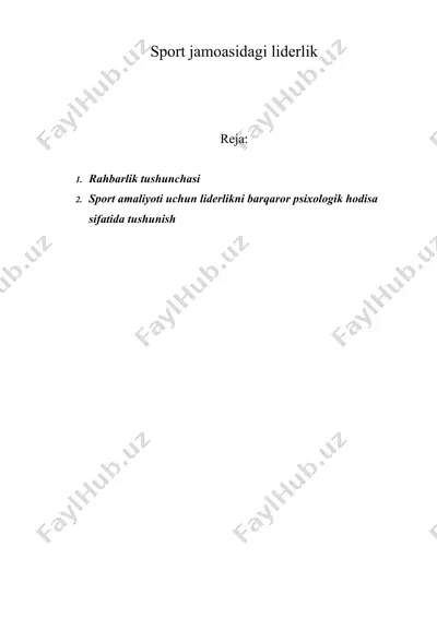 sport jamoasidagi liderlik — DOC