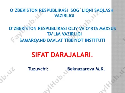 sifat darajalari — PPTX