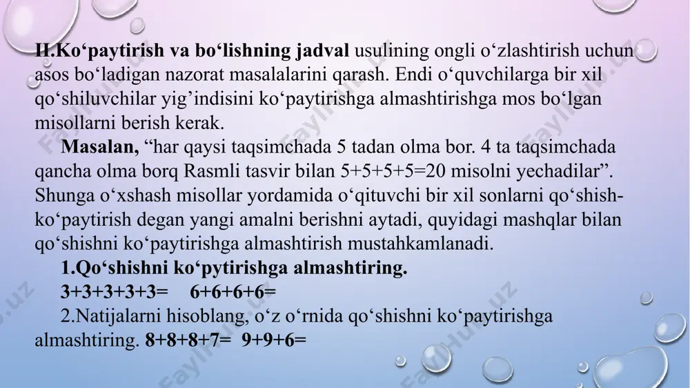 ko‘paytirish va bo‘lish metodikasi - Page 5