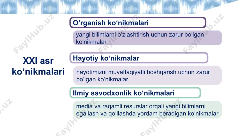 rganish jarayonini tilni tabiiy o‘zlashtirish jarayoniga yuqori darajada yaqinlashtiradi.) grammatik yondashuv (ikkinchi yoki xorijiy tilni o‘zlashtirish); bixevioristik yondashuv (“xulq-atvor”, psixologik tadqiqot predmeti sifatida psixika va ongni inkor etish yotadi. kommunikativ yondashuv (turli nutqiy vaziyatlarda til hodisalaridan oʻrinli foydalanish); integrativ yondashuv (aniq, tabiiy va gumanitar fanlarni oʻzlashtirish, borliqni anglashda til omilini his qilish); til taʼlimidagi bixevioristik yondashuv (behaviorism) til oʻrganishni tashqi omillar, yaʼni stimul va reaksiya orqali sodir boʻladigan jarayon deb hisoblaydi. (velosiped misoli)bu nazariyaga koʻra, til oʻrganuvchi miyasida sodir boʻladigan ichki jarayonlar (fikrlash, tushunish) eʼtiborga olinmaydi. muhimi — toʻgʻri xatti-harakatlar (reaksiyalar)ni mustahkamlash. bu yondashuv til taʼlimida koʻproq talaffuz, soʻzlarni yodlash va grammatik qoidalarni mexanik tarzda oʻzlashtirish uchun ishlatiladi. bu yerda tilning ichki maʼnosi yoki mantiqi emas, balki toʻgʻri javob berish koʻnikmasini shakllantirish asosiy maqsad hisoblanadi. kognitiv-pragmatik yondashuv til o'rganishni nafaqat so'zlarni yodlash yoki qoidalarni takrorlash, balki ulardan amaliy vaziyatlarda ongli ravishda foydalanish jarayoni deb hisoblaydi. bu yondashuv tilni insonning fikrlash …