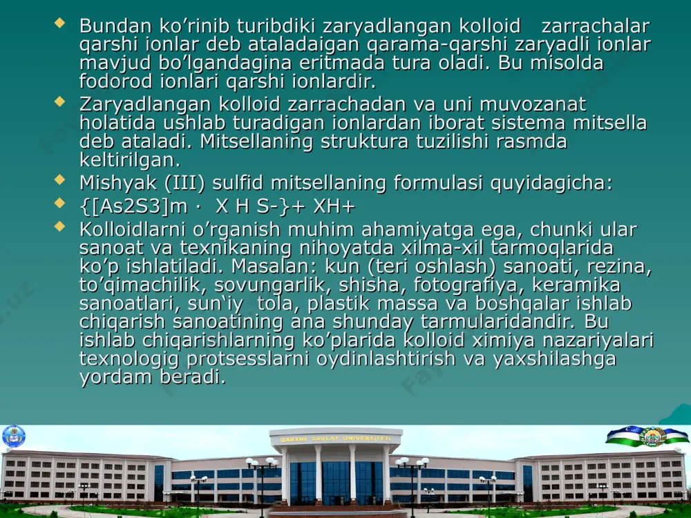 lazioliz deb ataladi. shundan so’ng eritma kontsentratsichisni kamaytirib, plazioliz hodisasi roy bermaydigan eritmalar olishlik to’g’ri keladi. bunday eritmaning osmotik bosimi hujayra ichidagi eritmaning osmo­tik bosimiga teng bo’ladi. demak, ikki eritma o’zaro izotonik bo’ladi. de-friz ana shunday izotonik eritmalarni tayyorlash natijasida quyidagi qonunni kashf etdi: bir xil temperaturada turli moddalarning bir xil molyar kontsentratsiyasida olingan eritmalari bir xil osmotik bosimga ega bo’ladi. 1886 yilda vant-gaff pfeffer natijalari boyl-mariott va gey-lyussak qonunlariga o’xshashligini ko’rsatdi. yuqoridagilarga asoslanib eritmalarning osmotik nazariyasini yaratdi. vant-gaff eritmalarning osmotik bosimi uchun mende­leev-klapeyron tenglamasiga o’xshash quyidagi teglamani taklif qildi. pv = nrt r - eritmaning osmotik bosimi v - eritmaning xajmi r - gaz konstantasi t - eritmaning absolyut temperaturasi n- erigan moddaning grammg’molekulalar soni. agar deb molyar kontsentratsiyasini e‘tiborga olsak: p=crt vant-gaff o’z nazariyasini tubandagi qonun deb ta‘rifladi. agar erigan modda eritma temperaturasida gaz holatida bo’lib eritma hajmiga baravar hajmni egallasa, bu gazning bosimi eritmaning osmotik bosimiga teng …