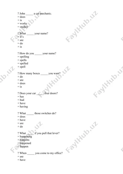 english grammar quiz — DOCX