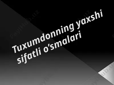 tuxumdonning yaxshi sifatli o'smalari — PPTX