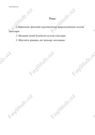 маркетинг мухити — DOC
