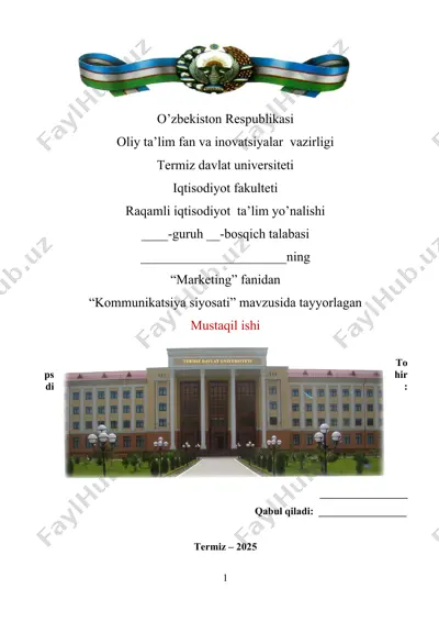 kommunikatsiya siyosati — DOCX