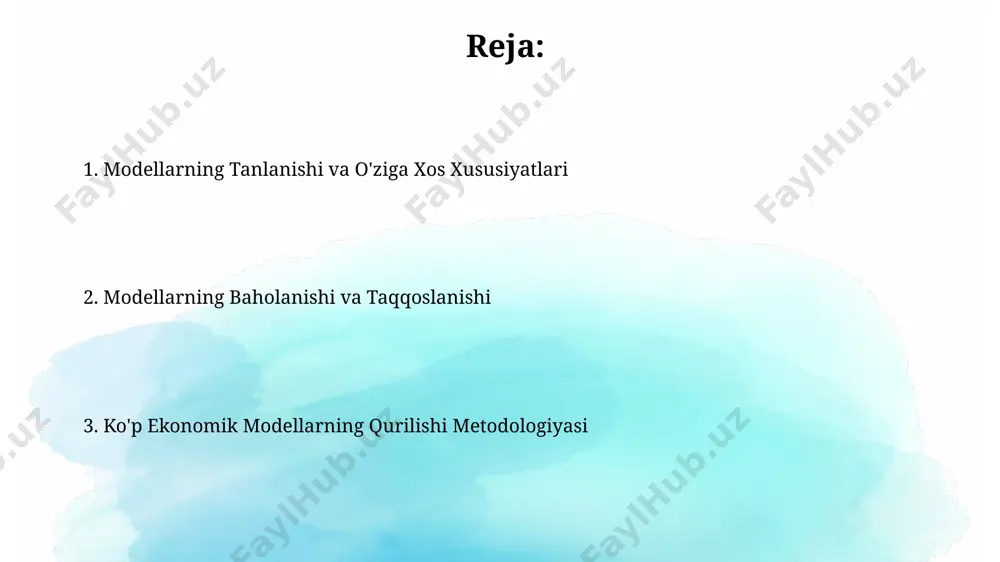 ko'p omilli ekonometrik modellarni tuzish uslubiyati - Page 2