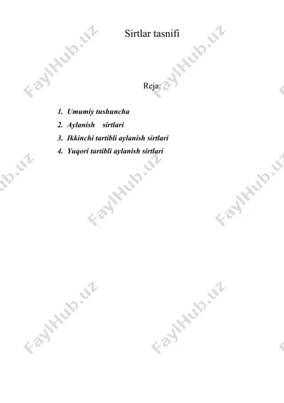 sirtlar tasnifi — DOC