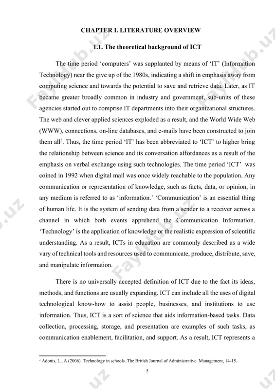2: adonis, l., a (2006). technology in schools. the british journal of administrative management, 14-15. ] there is no universally accepted definition of ict due to the fact its ideas, methods, and functions are usually expanding. ict can include all the uses of digital technological know-how to assist people, businesses, and institutions to use information. thus, ict is a sort of science that aids information-based tasks. data collection, processing, storage, and presentation are examples of such tasks, as communication enablement, facilitation, and support. as a result, ict represents a aggregate of informatics technological know-how with other, associated technologies, specially verbal exchange technology. on the different hand, some students have interpreted ict in a range of ways. kok reported that ict encompasses the provision of internet services, telecommunications equipment and services, records technological know-how tools and services media and broadcasting, libraries and documentation centers, industrial data providers, network-based records services, and …