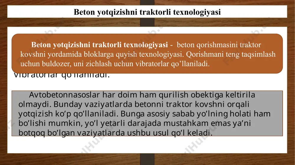 beton yotqizish ishlari traktorli texnologiyasi kamchiliklari - Page 5