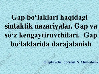 sintaktik nazariyalar — PDF