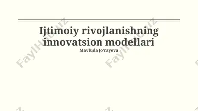 innovatsion ijtimoiy dasturlar — PPTX