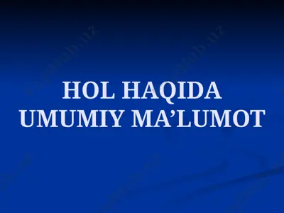 hol haqida umumiy ma’lumot — PPTX