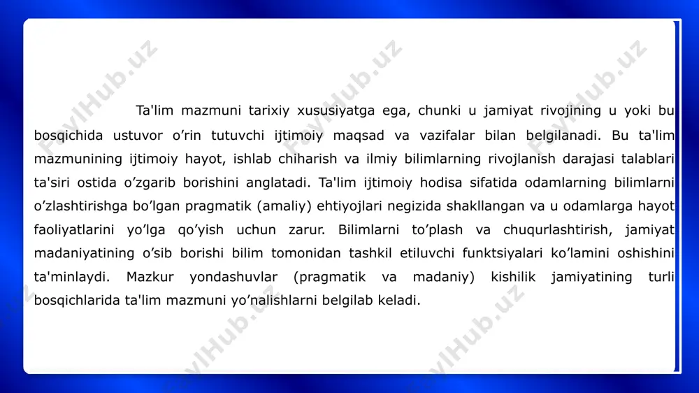 larini aniqlash yo’li bilan anglanishi mumkin, deb hisoblaydi. alloma ushbu gnoseologik qoidani o’zining tabiblik amaliyoti, kasalliklarni ularning simptomlari bo’yicha va dorilar ta'sirini kuzatish asosida aniqlagan. abu ali ibn sino o’z asarlarida bilim tushunchasiga sharh berish bilan birga bilimning chuqur o’zlashtirilishi donishmandlik ekanligini alohida qayd etadi: «ilm narsalarning inson aqli yordami bilan o’rganilishidir. bilim deb esa, narsalarni idrok qilishga aytiladi. bu shundayki, inson aqli uni xato va yo’ldan toymasdan turib unga erishishi kerak bo’ladigan narsadir. bordiyu, bu dalillar ochiq-oydin bo’lsayu, isbotlar chinakamiga bo’lsa, u holda bunga xikmat - donishmanlik deyildi». alisher navoiy bilimlarni izchil, uzluksiz o’zlashtirish zarurligini uqtiradi. shuningdek, ilm o’rganish mashaqqatli yumush bo’lib, uni o’rganishda ayrim qiyinchiliklarni yengib o’tishga to’g’ri kеlishi, bu yo’lda chidamli,qanoatli, bardoshli bo’lish orqaligina mukammal bilimga ega bo’lish mumkinligini ta'kidlaydi. navoiyning «mahbub-ul qulub» asarida esa turli ijtimoiy guruhlarning hayotidagi o’rnini bеlgilaydi, fazilat va nuqsonlarini ko’rsatadi. dehqonlar tog’risida fikr yuritar ekan, «dehqonki dona sochar, yerni yormoq bila rizq …