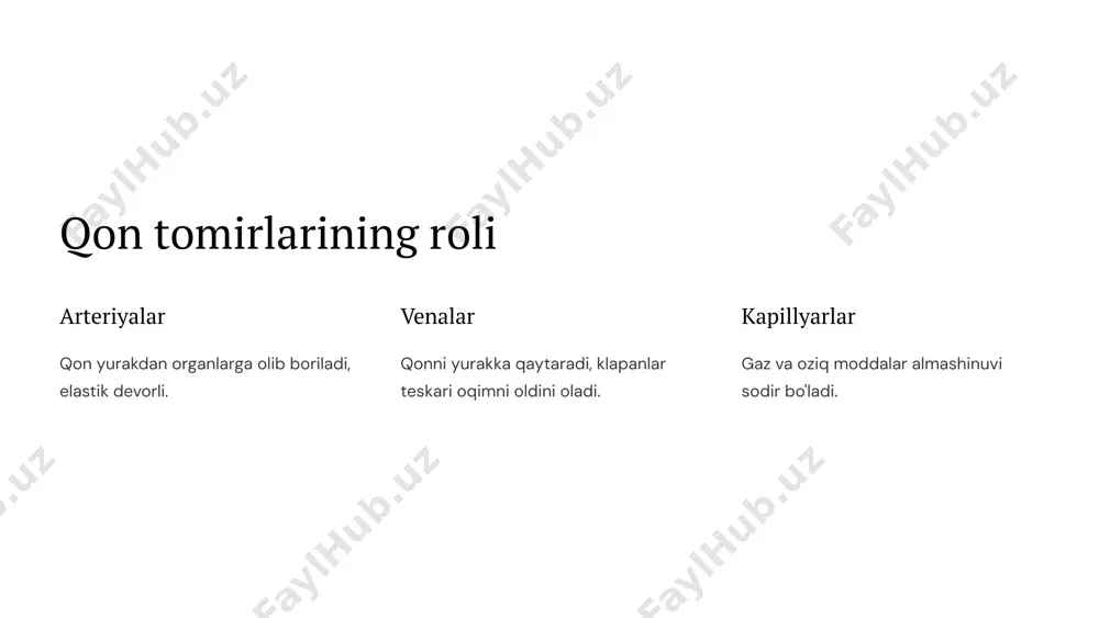 qonning tomirlar boʻylab harakatlanishiga yordam beruvchi omillar - Page 4