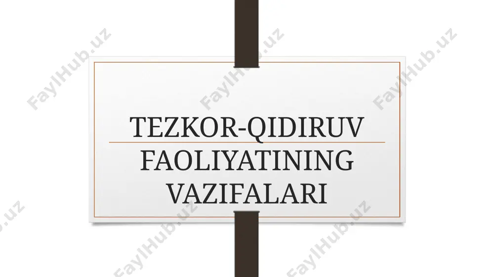lar bilan pulli yoki bepul hamkorlik o‘rnatish yuridik yoki jismoniy shaxslarning roziligi bilan ularga tegishli xizmat joylari va turar joylardan, transport vositalari va boshqa mol-mulkdan foydalanish o‘z zimmalariga yuklatilgan vazifalarni hal etish uchun maxsus bilimlarga ega bo‘lgan mutaxassislar yordamidan foydalanish video- va audioyozuv, kino- va fotosuratga olish vositalarini, shuningdek insonning hayoti va sog‘lig‘i, yuridik va jismoniy shaxslarning mol-mulki, atrof-muhit uchun xavfsiz boshqa texnika vositalarini qo‘llash tezkor-qidiruv faoliyatini amalga oshiruvchi organlar qonunchilikka muvofiq boshqa huquqlarga ham ega bo‘lishi mumkin. tezkor-qidiruv uchun mo‘ljallangan axborot tizimlarini yaratish va ulardan foydalanish huquqiga ega. tezkor-qidiruv faoliyatini amalga oshiruvchi organlarning majburiyatlari. 22.01.2024 tezkor-qidiruv faoliyatini amalga oshirishda konspiratsiya prinsipiga rioya etish fuqarolarning shaxsiy hayotiga tegishli, sha’ni va qadr-qimmatiga daxldor ma’lumotlarni ularning roziligisiz oshkor etmasligi tezkor-qidiruv tadbirlarini o‘tkazishda atrof-muhit xavfsizligini ta’minlashi jinoyatlarning oldini olish, ularni aniqlash, ularga barham berish va ularni fosh etish, shuningdek jinoyatlarni tayyorlash va sodir etishga daxldor bo‘lgan shaxslarni aniqlash hamda topish choralarini ko‘rish o‘z …