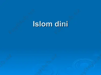 islom dini — PPT