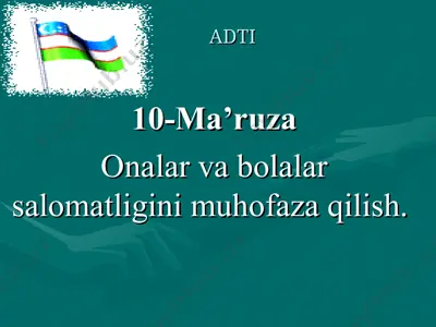onalar va bolalar salomatligini muhofaza qilish — PPT