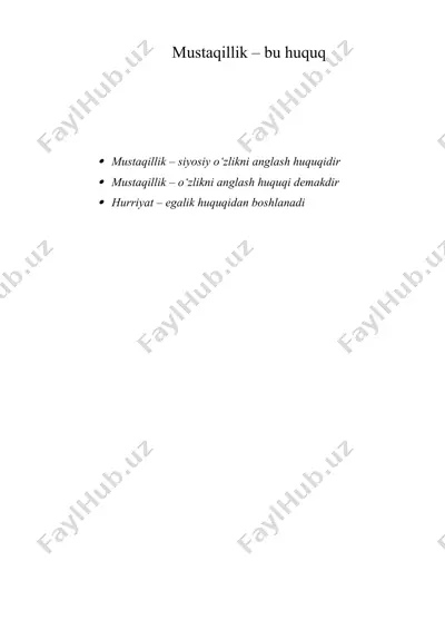 mustaqillik – bu huquq — DOC