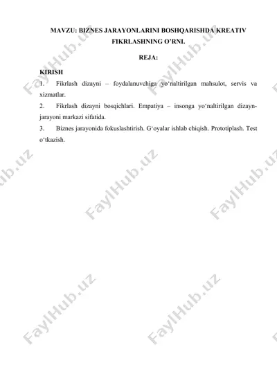 fikrlash dizayni — DOCX