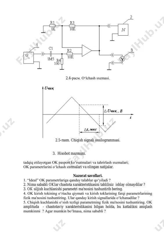 operasion kuchaytirgich parametrlarini tadqiq etish - Page 5