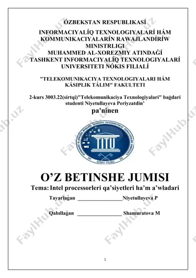 intel processorleri — DOCX