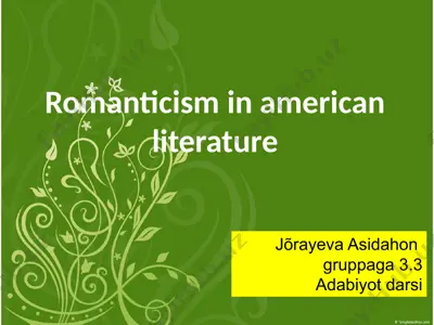 romanticism in american literature — PPTX