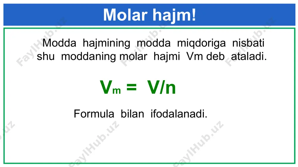 avogadro qonuni. molar hajm - Page 5