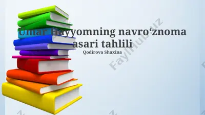 umar hayyomning navroʻznoma asari tahlili — PPTX