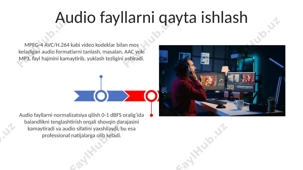rirlash video fayllarni tahrirlashda, 24 fps kabi kadr tezligini o'zgartirish, videoning umumiy davomiyligini va hajmini ta'sir qiladi, shuningdek, silliq harakatni ta'minlash uchun muhimdir. video kompresiya formatlari, masalan, h.264 yoki h.265, fayl hajmini 2-4 barobar kamaytirishga yordam beradi, bu esa saqlash va uzatishni osonlashtiradi. 3d animatsiya dasturlari 3d animatsiya dasturlari, rendering texnologiyalari orqali 1080p yoki 4k kabi yuqori aniqlikdagi videolarni eksport qilish imkonini beradi, bu esa loyihalar sifatini sezilarli darajada oshiradi. ko'pgina 3d animatsiya dasturlari 60 fps (sekundiga freym) va undan yuqori kadr tezligida ishlay oladi, bu esa silliq va realistik harakatlarni yaratadi, shuningdek, post-prodyuserlik jarayonida video tahrirlash imkoniyatlarini taklif qiladi. animatsiya turlari stop-motion animatsiyasi, har bir kadrni alohida suratga olish orqali 1 soniyali video uchun 24-30 kadr yaratadi, bu esa juda mehnat talab qiladigan, ammo noyob va jozibali natijalar beradigan jarayondir. kompyuter animatsiyasi (cgi) turli xil dasturlar yordamida 3d modellardan foydalanib, realistik yoki fantastik obrazlarni yaratish imkonini beradi va murakkab …