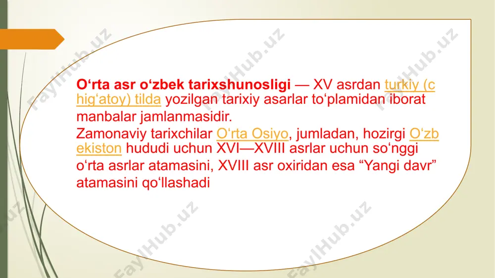an[4]. shayboniyxon asarlar yozishda ilohiyotga oid turli asarlardan foydalangan. unda shayboniyxonning diniy masalalar boʻyicha oʻz qarashlari mavjud. muallif islom asoslari haqidagi oʻz gʻoyalari: gunohlarga tavba qilish, rahm-shafqat koʻrsatish, ezgu amallarni bajarishni oʻz ichiga olgan. shayboniyxon musulmon urf-odatlari va dindor musulmonlarning kundalik vazifalarini mukammal bilishini koʻrsatadi. shayboniyxon 1507-yilda oʻrta osiyo turkiy-chigʻatoy tilida “risolayi maorifi shayboniy” nomli nasriy asar yozgan. xurosonni qoʻlga kiritganidan soʻng koʻp oʻtmay va uning oʻgʻli muhammad temurga bagʻishlangan (qoʻlyozma istanbulda saqlanadi). asarda islom qonunlarini bilish zarurligi, bu ilmning hukmdor uchun foydalari haqida soʻz boradi. bu asarida shayboniyxon ham oʻzini ahmad yassaviy soʻfiylik taʼlimoti tarafdori sifatida koʻrsatdi shayboniyxon saroyida fors tilidagi tarixiy asarlarni turkiy tilga tarjima qilish ishlari olib borilgan. shunday qilib, binoiy oʻz buyrugʻi bilan “ajoyib al-maxluqot va gʻaroyib al-masnuot” kitobini arab tilidan turkiy tilga tarjima qiladi. shayboniyxonning vorislari davrida ham bu an’analar davom etgan. shayboniylarning mashhur tarixchilaridan biri abdulloh nasrullohiydir. toʻliq ismi — abdulloh ibn muhammad ibn …