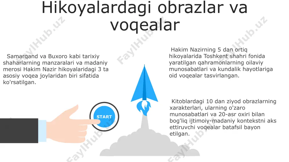 ladan, "mening sevimli o'yinchoqlarim" hikoyasi, "bolalar dunyosi" audiokutubxonasi orqali toshkent va samarqand shaharlarida taqdim etilgan. o'quvchilarning fikrlari va sharhlari toshkentdagi 5-sinf o'quvchilari orasida o'tkazilgan so'rovnoma shuni ko'rsatdiki, 85% bolalar hakim nazirning hikoyalaridagi qahramonlar bilan o'zlarini bog'lashgan va ularning sarguzashtlarini zavq bilan kuzatishgan. farg'ona viloyatidan kelgan 4-sinf o'quvchilarining fikriga ko'ra, hakim nazirning kitoblari bolalarni o'qishga bo'lgan qiziqishini oshiradi, lug'at boyligini kengaytiradi va 60% dan ko'prog'i kitoblarni do'stlari bilan baham ko'rishgan. 7-sinf o'quvchilari samarqanddagi maktab kutubxonasida hakim nazirning kitoblarini juda qiziqarli va tushunarli deb baholadilar, 90% dan ortiq bolalar uning asarlarini qayta o'qishni istashdi. hakim nazirning ijodiy yo'li hakim nazirning 20 dan ortiq bolalar uchun hikoyalari va she'rlari mavjud bo'lib, ularning aksariyati toshkent shahridagi nashriyotlar tomonidan chop etilgan va maktab o'quv dasturlariga kiritilgan. uning "sehrli o'rmon" nomli kitobi 5 yoshdan 10 yoshgacha bo'lgan bolalar uchun mo'ljallangan bo'lib, unda 100 dan ortiq rangli rasmlar va qiziqarli hikoyalar mavjud. nazir 1990-yillardan buyon faol ijod …