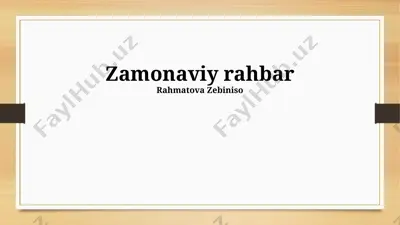 zamonaviy rahbarlik — PPTX