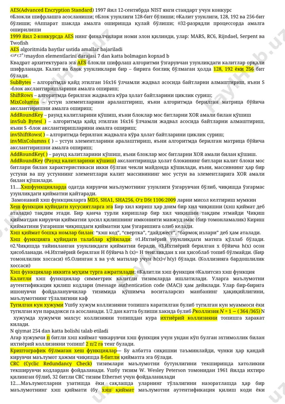 оптимизацияланган оқимли шифрларнинг самарадорлиги, очиқ матннинг бир битини шифрлаш учун процессорга нисбатан кам эхтиёж талаб этгани билан ажралиб туради. аппарат таъминоти билан оптимизацияланган оқимли шифрларнинг самадорлиги, бир хил маълумотни бир хил тезликда шифрлашда блокли шифрларга қараганда кичикроқ бўлган чип майдони етарлиги билан ажралиб туради. 𝑠𝑖 калитлар оқими генерация қилиш,оқимли шифрлашнинг асосий хавфсизлик муаммоларидан бири ҳисоблан оқимли шифрашнинг хавфсизлиги калит оқимига боғлиқ қисобланади калит оқимининг 𝑠𝑖 битлари ўзи аслилигича калит битлари бўлиб ҳисобланмайди. ҳақийқий тасодифий кетма-кетликлар(ҳткк)-уларнинг чиқишдаги қийматларни такрорлаб бўлмаслиги бн ҳарак псевдотасодифий кетма-кетликлар (пткк) - бошанғич берилган қийматдан фойдаланган ҳолда кетма кетликларни генерация қилади. криптографик хавфсиз псевдотасодифий кетмакеликлар генератори (кхпккг) - бу пткк нинг махсус тури ҳисобланиб: кхпккг – бу олдиндан айтиб бўлмайдиган пткк дир. ҳақийқий тасодифий кетма-кетликлар (ҳткк)масалан тангани 100 марта ташлаб, унинг қандай ҳолатда тушишини 100 битли кетма-кетлик ҳолатида ифодаласак, ер юзида ҳар бир киши бир хил 100 битли кетма-кетликни ҳосил қила олмайди. мувоффақият эҳтимоли τ 1 2 …