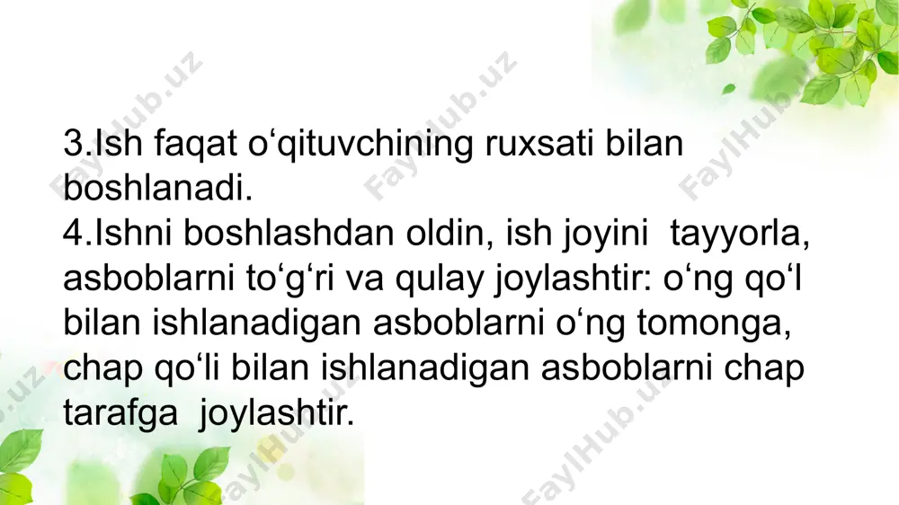 qogoz va kartondan narsalarni yasaganda birinchi teshikni albatta bigiz bilan teshib ol. eʼtiboringiz uchun rahmat image1.png image2.png image3.jpeg