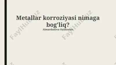 metallar korroziyasi — PPTX