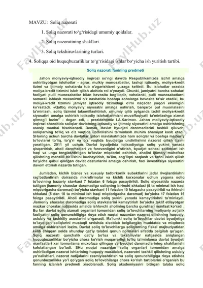 soliq nazorati — DOCX