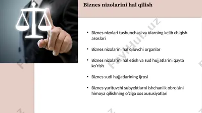 biznes nizolarini hal qilish — PPTX