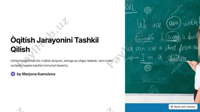 òqitish jarayonini tashkil qilish — PDF