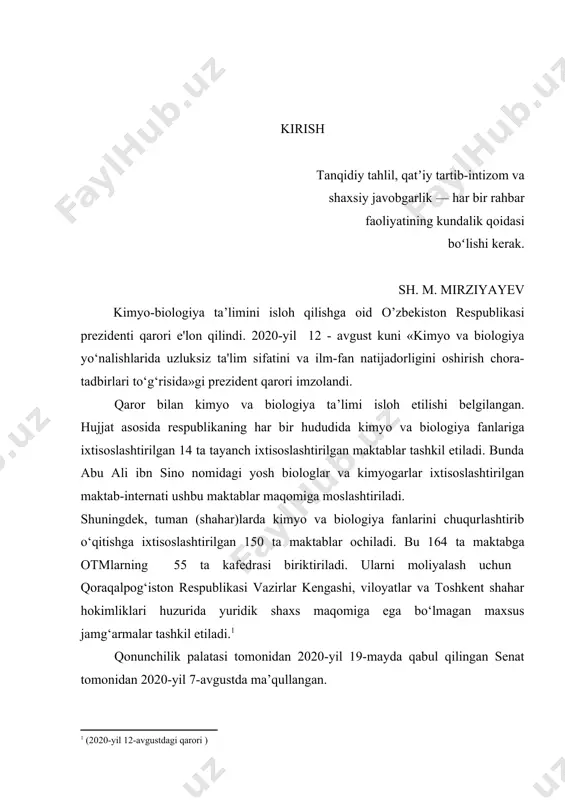 agi vakolatli davlat boshqaruvi organi tomonidan belgilanadi. o‘zbekiston respublikasi vazirlar mahkamasining 2015-yil 2-martdagi 36-sonli qarori bilan tasdiqlangan “magistratura to‘g‘risida”gi nizom. fuqarolar shartnoma asosida ikkinchi va undan keyingi oliy ma’lumotni olish huquqiga ega. “o‘zbekiston respublikasi ta’lim muassasalarida ikkinchi va undan keyingi ta’limni olish tartibi to‘g‘risida”gi nizom (ro‘yxat raqami 1844, 21.08.2008-y.). kadrlarni qayta tayyorlash tayanch mutaxassisliklar va kasblarga muvofiq bo‘lgan yo‘nalishlar bo‘yicha faoliyatni amalga oshirish uchun qo‘shimcha kasbiy bilim, malaka va ko‘nikmalarning zarur hajmi egallanishini ta’minlaydi. kadrlar malakasini oshirish kasbiy bilim, malaka va ko‘nikmalarning chuqurlashtirilishi hamda yangilab borilishini ta’minlaydi, kadrlarning toifasi, darajasi, razryadi va lavozimi oshishiga xizmat qiladi. kadrlarni qayta tayyorlash va ularning malakasini oshirish shakllari va muddatlari tegishli davlat ta’lim talablari bilan belgilanadi. o‘zbekiston respublikasi vazirlar mahkamasining 2006-yil 16-fevraldagi 25-sonli “pedagog kadrlarni qayta tayyorlash va ularning malakasini oshirish tizimini yanada takomillashtirish to‘g‘risida”gi qarori, o‘zbekiston respublikasi vazirlar mahkamasining 2001-yil 4-oktabrdagi 400-sonli “o‘rta maxsus, kasb-hunar ta’limi muassasalari uchun pedagog kadrlar tayyorlash tizimini takomillashtirish …