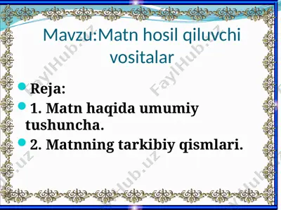 matn hosil qiluvchi vositalar — PPTX