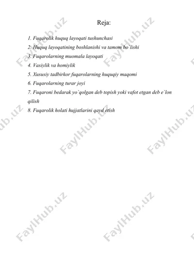fuqarolar – fuqarolik huquqining subyektlari sifatida — DOC