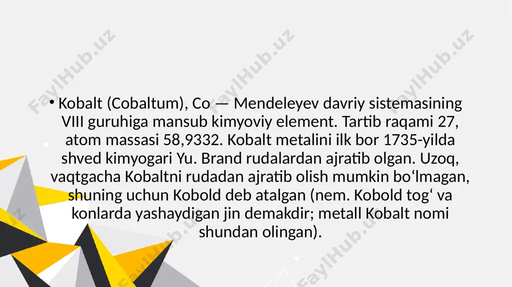 kobalt, nikel birikmalarining biologik ahamiyati - Page 2